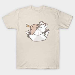 Bunnies in Paper Boat T-Shirt